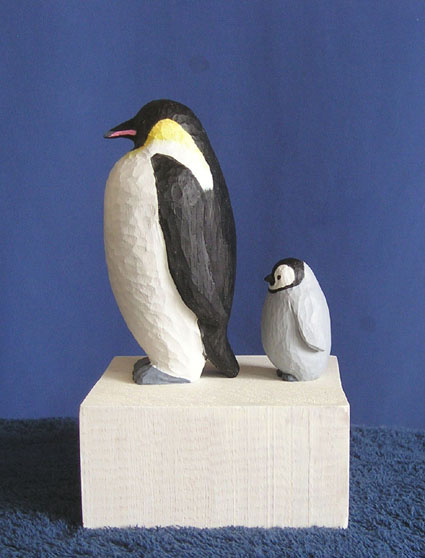 ペンギン親子-横向き