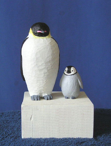 ペンギン親子-正面向き